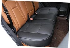 Adjustable Black PU Leather Rear Bench Seat Cover - 1 Pack