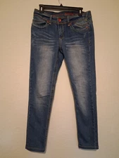 Junior's Dollhouse "Crazy Sexy Cool" Low-rise Jeans Size 11. Orange Accents