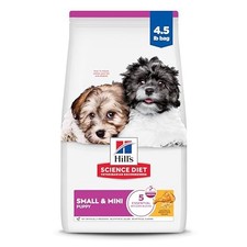 Hill's Science Diet Puppy Small  Mini Dry Dog Food, Chicken  Brown Rice, 4.5
