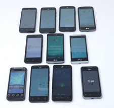 Lot of 11 Various Older Smartphones - For Parts - LG / HTC / Vortex / Alcatel