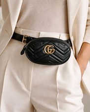 Gucci GG Marmont cintura in pelle nera marsupio vita marsupio portafoglio 476434