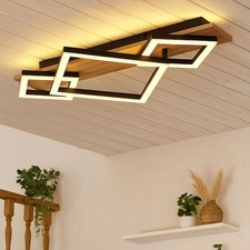Lampada Da Soffitto In Legno Quadrata LED Marrone 54 Cm