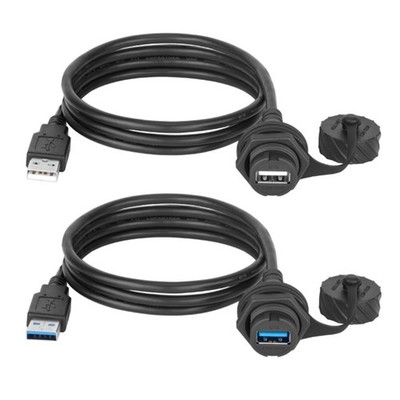 USB 2.0 3.0 Socket Male to Female Extension Cable Waterproof Panel Mount Connect