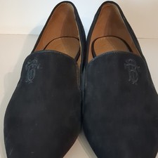 Tory Burch WOMEND S Black Suede Loafers Embroidered Casual Shoes US 8M