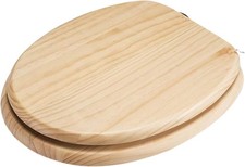 18" Universal Oval MDF Toilet Seat Stainless Steel Hinges, Adjustable, Anti-Slip