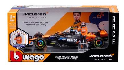 4893993020362 Bburago Model 1:24 BOLID F1 McLaren MCL38 FIGURKA NORRIS GP JAPONI