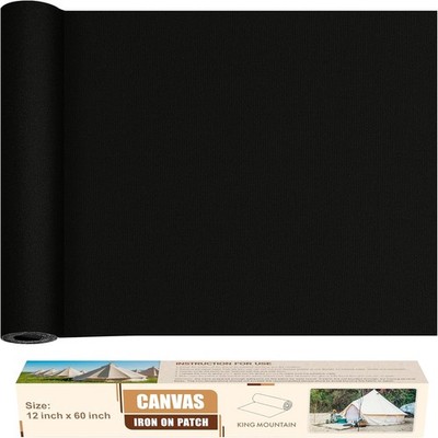 Canvas Iron on Patch,12''×60'',Waterproof 100% Cotton Fabric Repair Patch,Used for