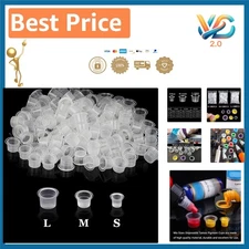 Disposable Tattoo Ink Cups - 300 Mixed Size Caps for Precision Ink Use
