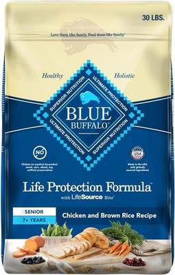 Blue Buffalo Life Formula Senior Chicken & Brown Rice Recipe Dry Dog Food, 30 lb