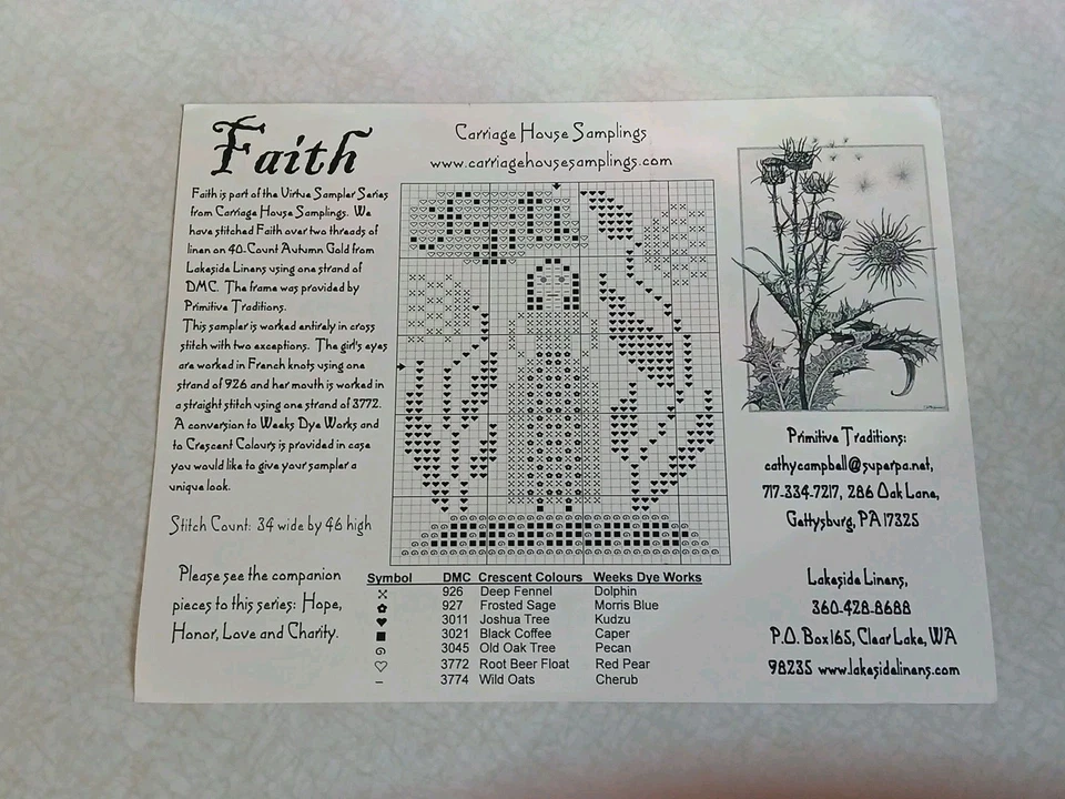 Carriage House Samplings Cross Stitch Pattern Faith - Image 3 of 3