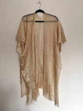 Kimono Strickjacke Damen vorne offen Fransen ...