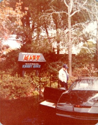1980s Knight Rider K.I.T.T. Car Show Photo w/ Fan & Sign Universal Studios