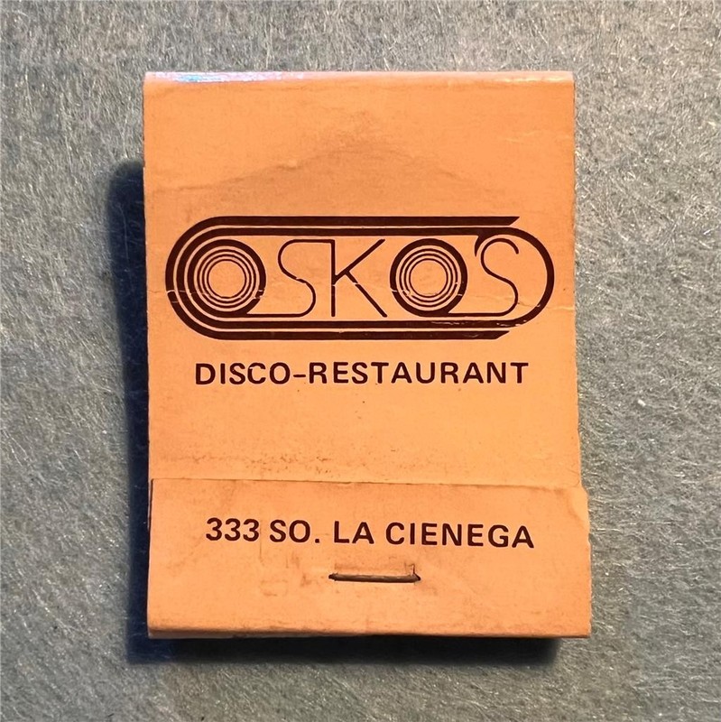 Vtg OSKO’S Disco Matchbook 333 S. La Cienega Discotheque Thank God it’s Friday
