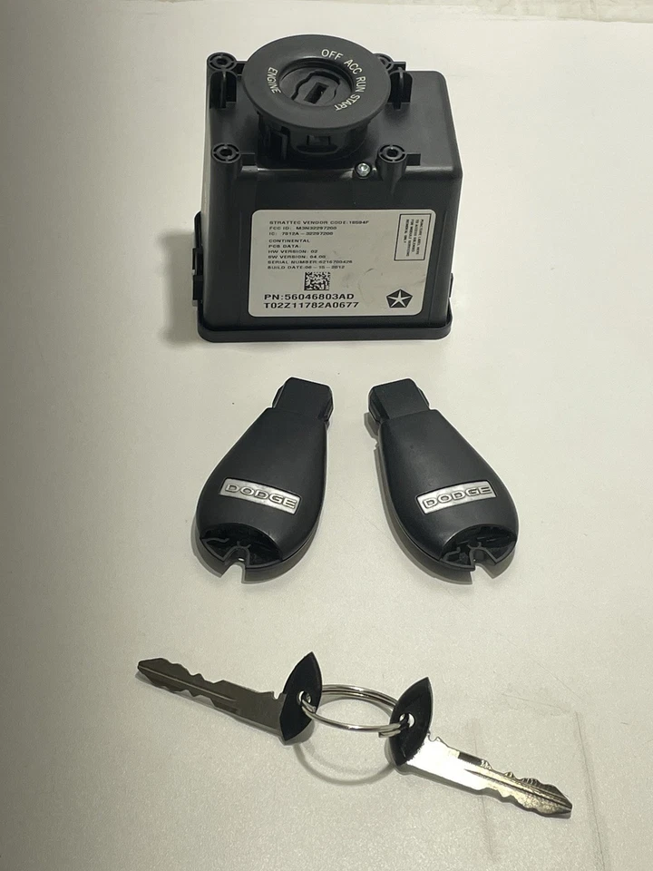 2013-2016 Dodge Dart Ignition Switch Receiver Node w/ Key OEM 56046803AD - Image 2 of 4