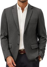 Men's Lightweight Herringbone Knit Sport Coat Casual Blazer Jacket for Business
