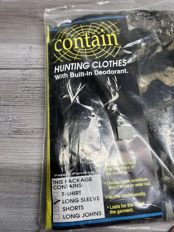 Contain Hunting Shirt Hunting Camo Long Sleeve Size L NIP Built in Deodorant #2 - Image 2 of 4