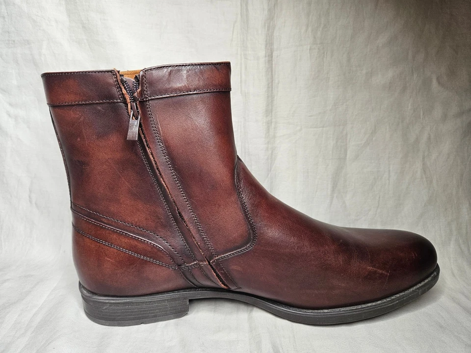 Botas Medianas Florsheim Para Hombre Talla 16 D Cuero Marrón Cremallera Lateral Punta Redonda Ligeras Foto 3 de 4