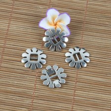6pc Tibetan silver flower design charm connector h0051