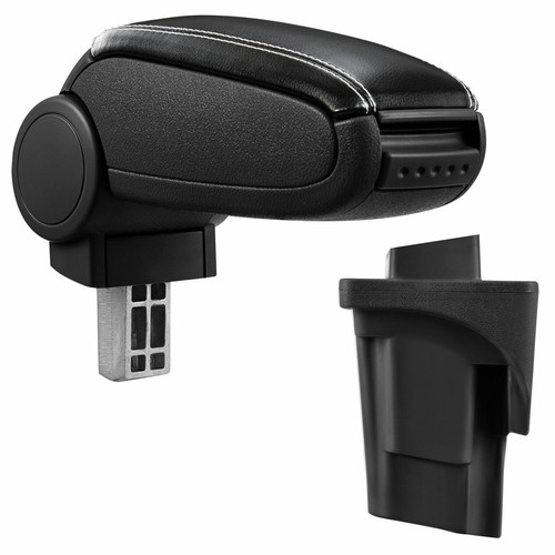 Für Seat Leon II 1P 2005-2012 Armlehne Mittelarmlehne Leder Bezug Schwarz Weiß - Bild 1 von 2