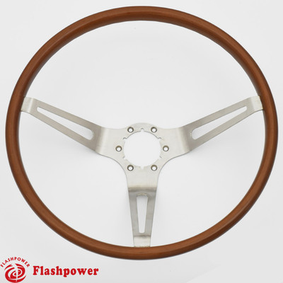 Flashpower GM Classic Wood Steering Wheel Original Restoration Muscle Car 15''