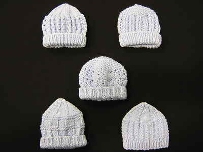 Frühchen kleines Baby Strickmuster für 5 Mützen - DK - neue Designs