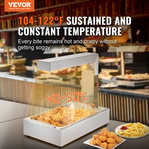 VEVOR French Fry Food Warmer Electric Chip Warming Light Station Stainless Steel - Picture 2 of 12