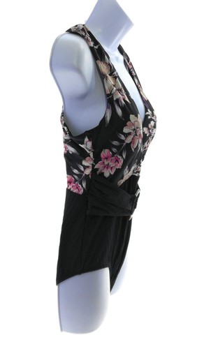 Time and Tru Womens Multi Color Floral One Piece Cheeky Swim Wear Size Medium - Picture 11 of 12