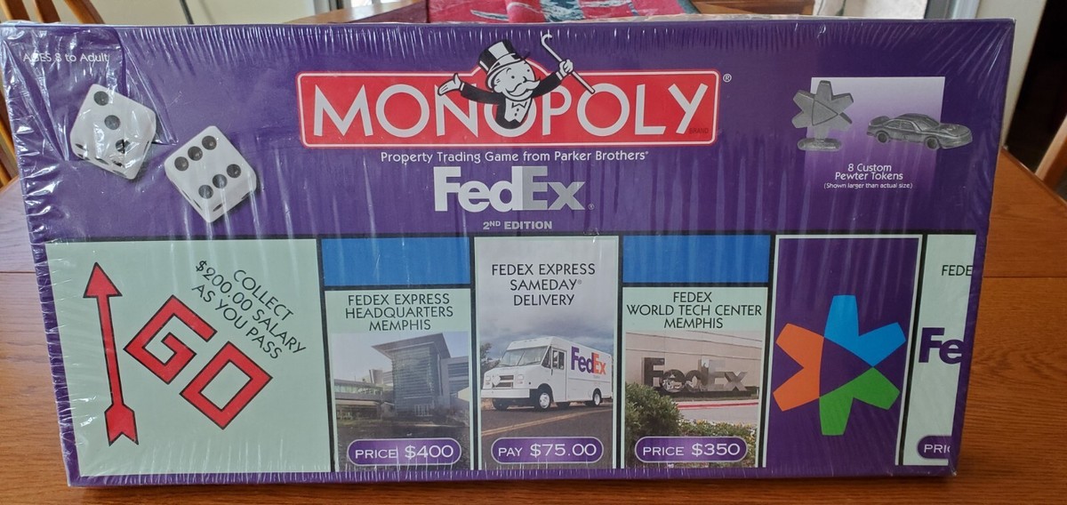 Monopoly FedEx Edition Board Game. New Sealed. 2005. 8 Collectable 