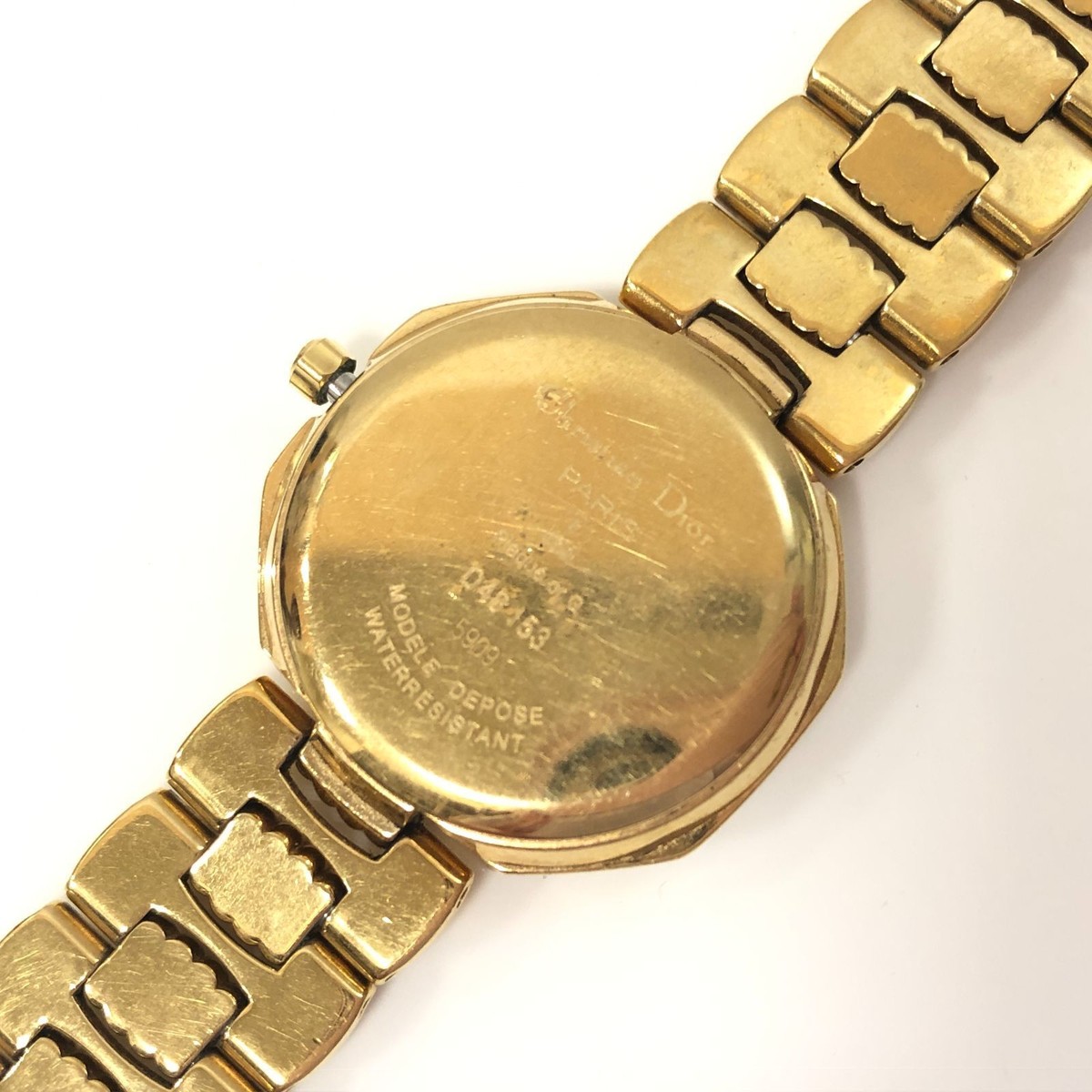 Christian Dior D48-153 Watch 25mm Octagon Gold Ladies