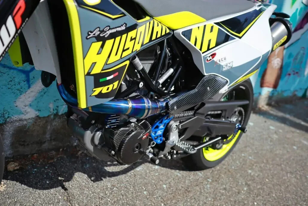 TEKMO POWERBOMB Exhaust Header Titanium Blue HUSQVARNA 701 2016