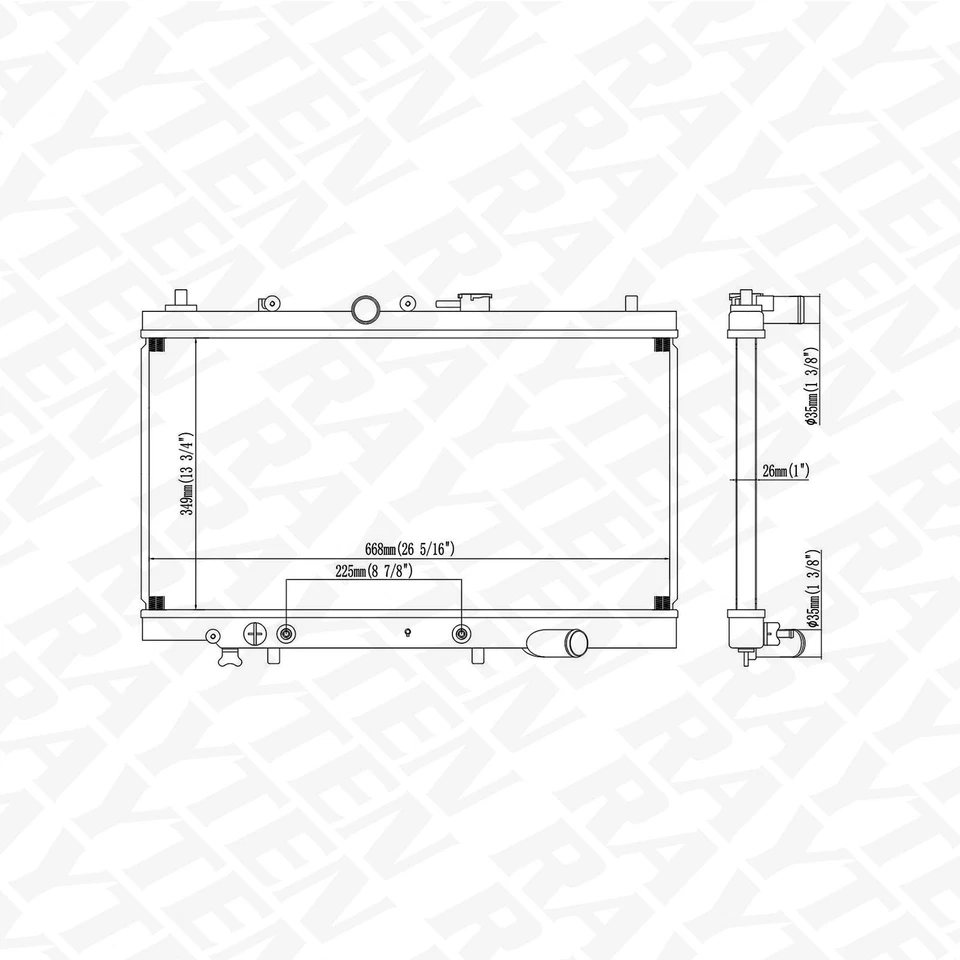 Radiador 866 AT para Mazda 323 1986-1989 1991-1994 Mercury Capri 1987-1990 Tracer Foto 2 de 4