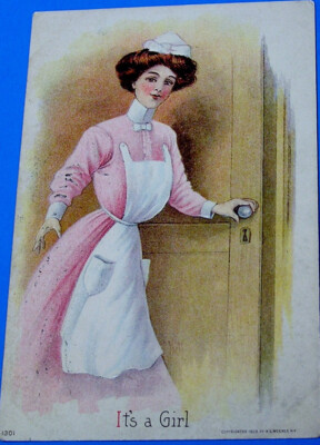 Vintage postcard birth announcement - Oil City, Pa - 1913 - Southside Station