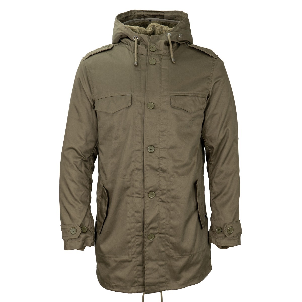 Military Style Brandit BW Parka Forest Coat- Olive Green-  Hooded-Multifunctional