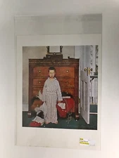 Norman Rockwell print 11.125 x 15 in - Discovering Santa