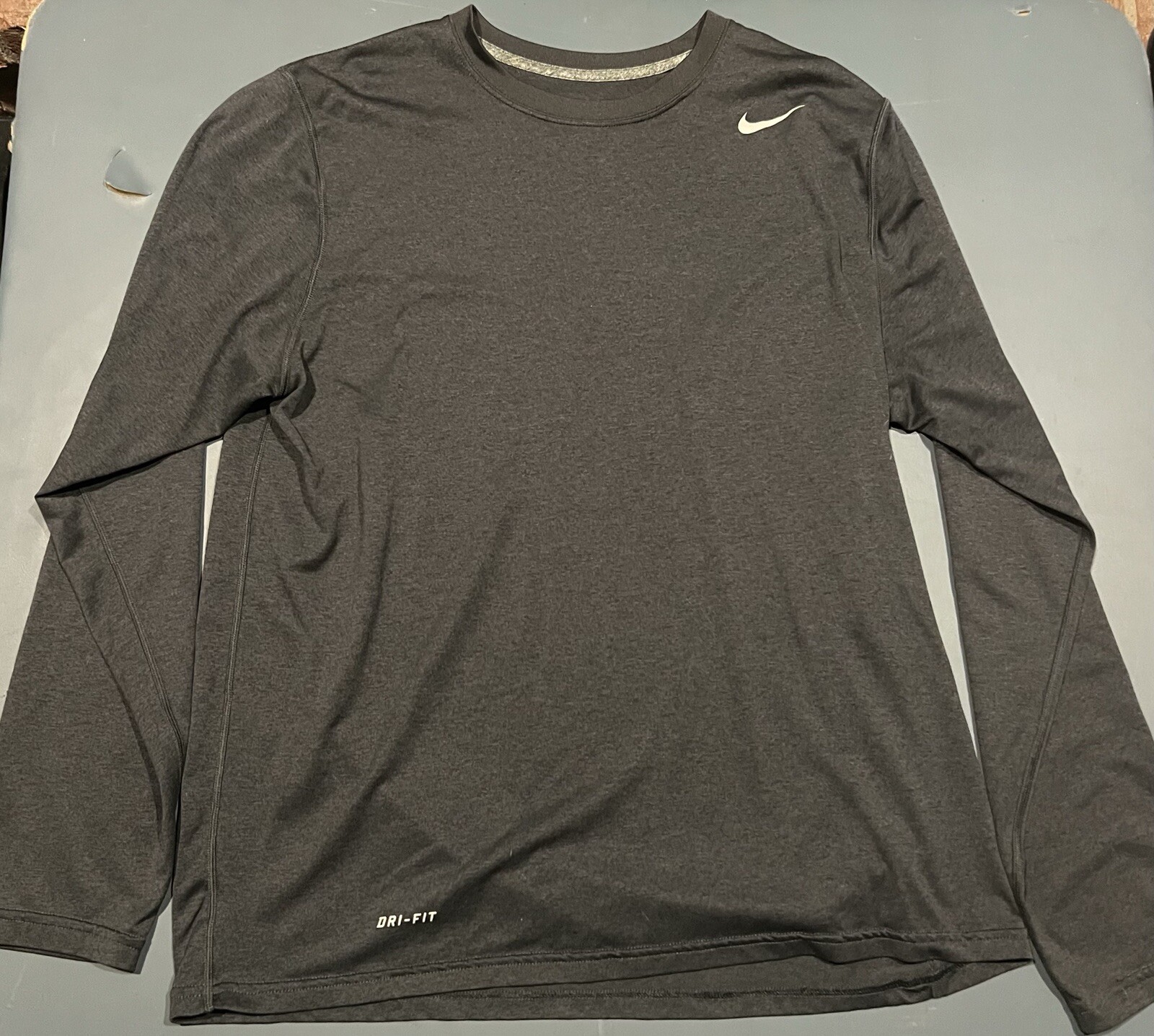 Nike Dri-Fit Compression Long Sleeve Shirt for Men - Black/Grey - Size Large