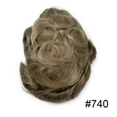 Mens Toupee Human Hair System Replacement Injected Poly Skin Pu Unit Wig for Men