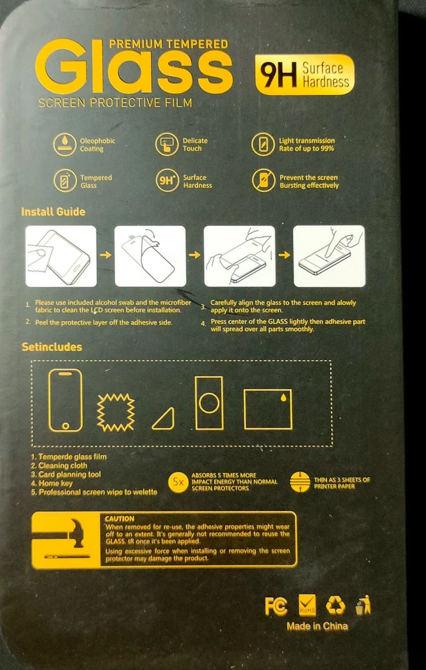 Protector de pantalla de vidrio templado premium 9H para OnePlus One - Paquete de 2 Foto 2 de 3
