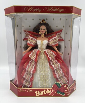 Mattel Special Edition 17832 Happy Holidays 10th Anniversary Barbie Doll  RED