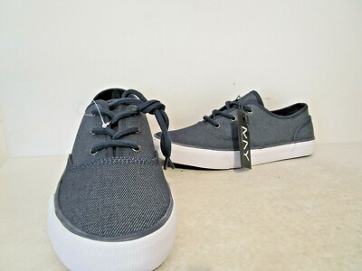 Andrew Marc Mens Neptune Textile Casual Fashion Sneaker Bleu Marine/Blanc Size 8
