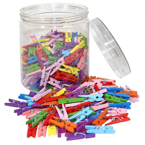 Mini Natural Wooden Clothespins 320pcs 1 Inch Photo Paper Peg Pin Craft Clips Fo - Picture 5 of 7