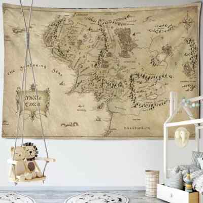 Lord Of The Rings Middle Earth Map Tapestry Wall Hanging Tapestry W95cm*H70cm