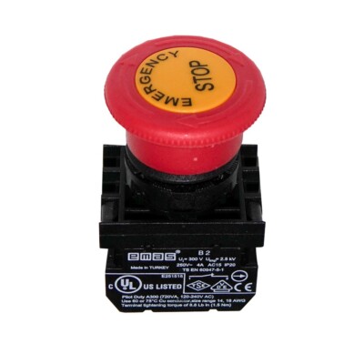 Not/Aus Schalter 230 V B200EE Notausschalter Pilzschalter Druck Stop Schalter