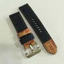 Handmade Indigi Jeans watch strap made from Levi's Jeans free steel buckle.