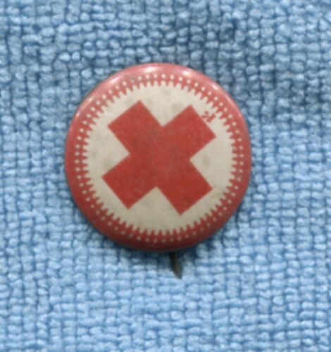 c1950s Red Cross 1/- Picket Fence TIN BADGE  shilling O-51 - Picture 1 of 2