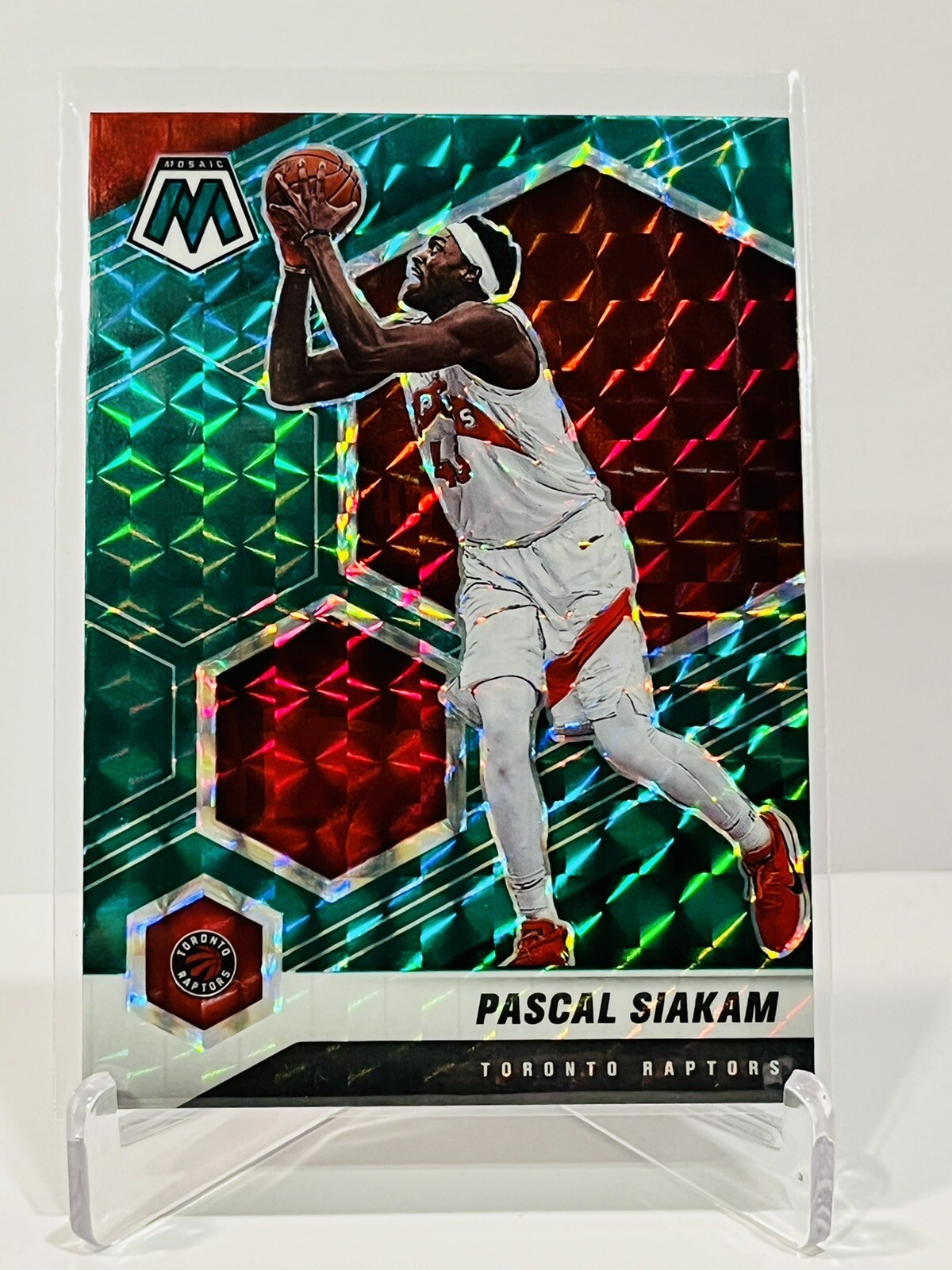 Pascal Siakam 2020-21 Panini Mosaic Green Mosaic Prizm SP #70 Toronto Raptors