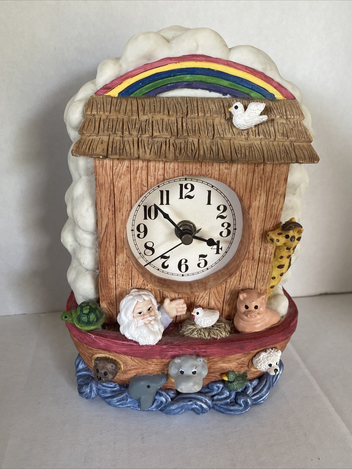 Vintage Noah’s Ark Mantle Clock Battery Operated