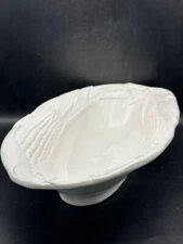 Macy’s The Cellar Italy Corn Embossed Ceramic Vegetable Serving Dish Oval White