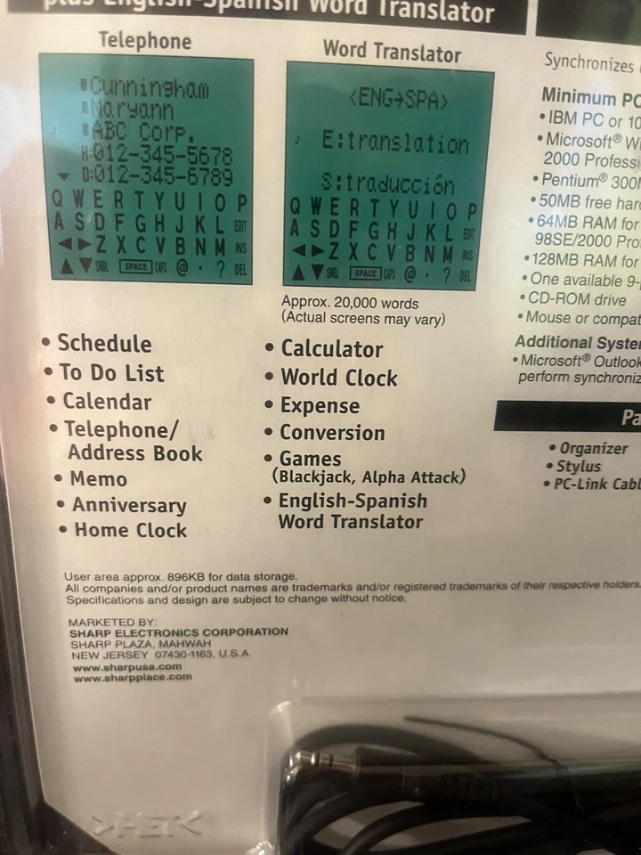 Sharp Wizard Organizer OZ-290 Vintage Brand New In Package    - Image 3 of 4