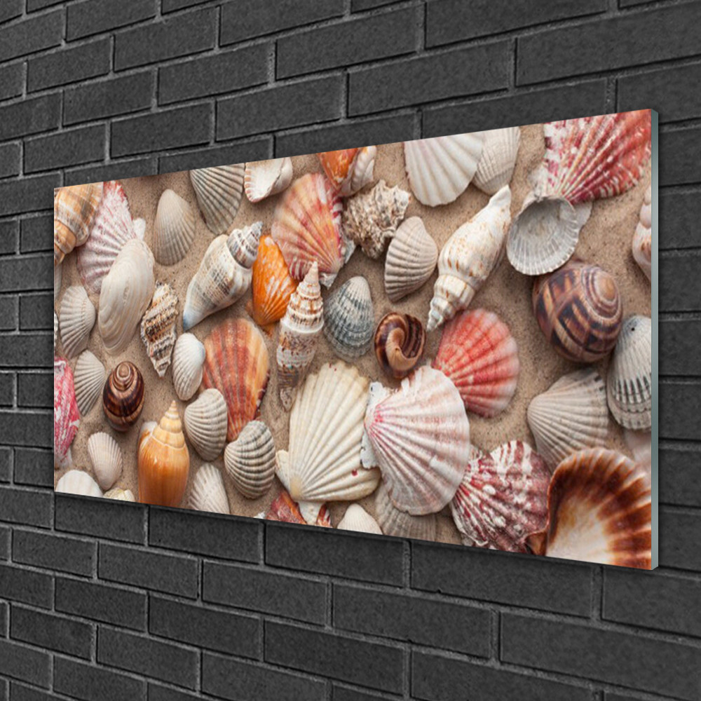 Coquillages Tableau impression sur verre Tulup 100x50 cm pour decoration salon moderne