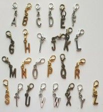 A-Z Alphabet Initial Clip On Letter Charms ≈ Gold~Silver~Bronze ≈ Gift Wrapped